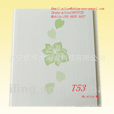 【T53 綠葉印花20公分寬的PVC塑料扣板,室內裝飾天花板PVC PANEL】價格,廠家,圖片,其他吊頂材料,海寧皓博塑膠科技-